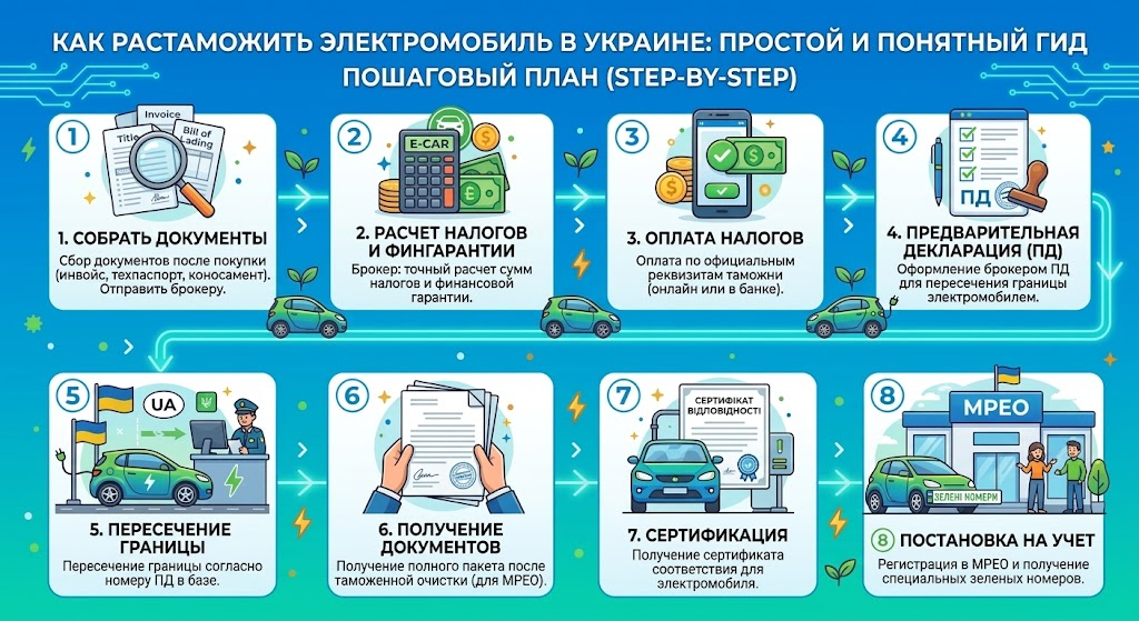 Как растаможить электромобиль в Украине: простой и понятный гид